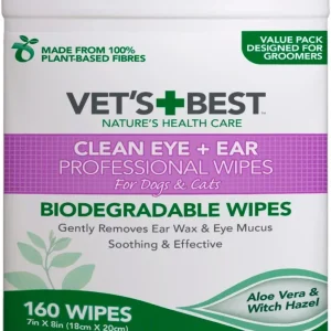 Vet’s Best silmä- ja korvapuhdistusliinat koirille ja kissoille 160kpl