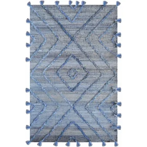 VIVARAISE Worgan Denim -matto, sininen ja luonnonvalkoinen 120 × 180 cm