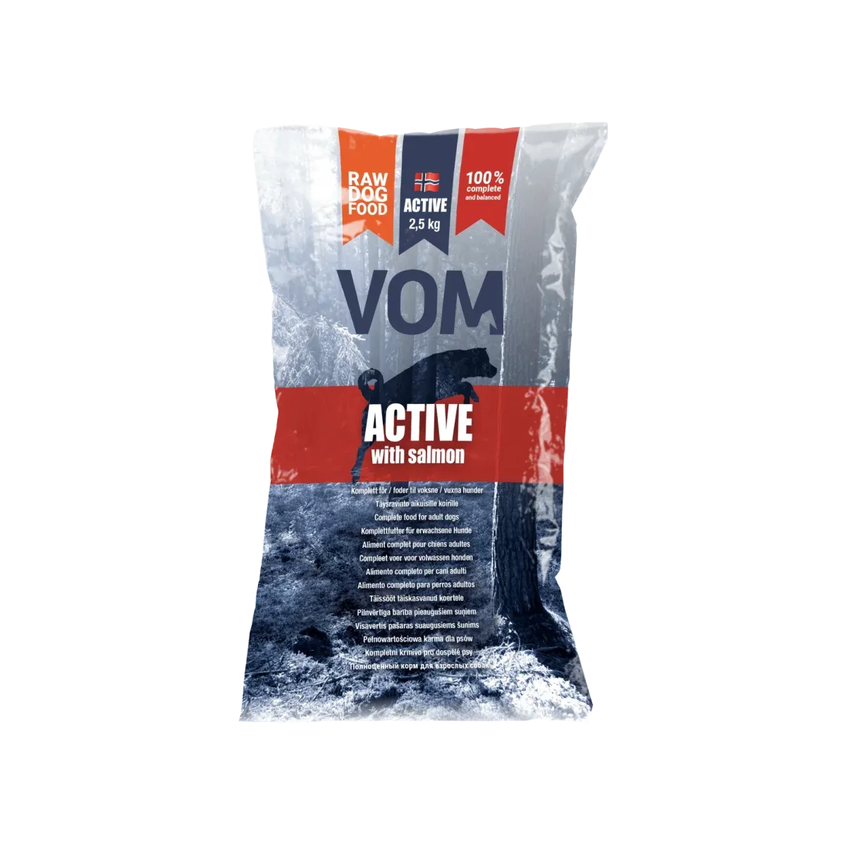 VOM Active Lohella 4 x 2,5 kg, raakaruokapullat