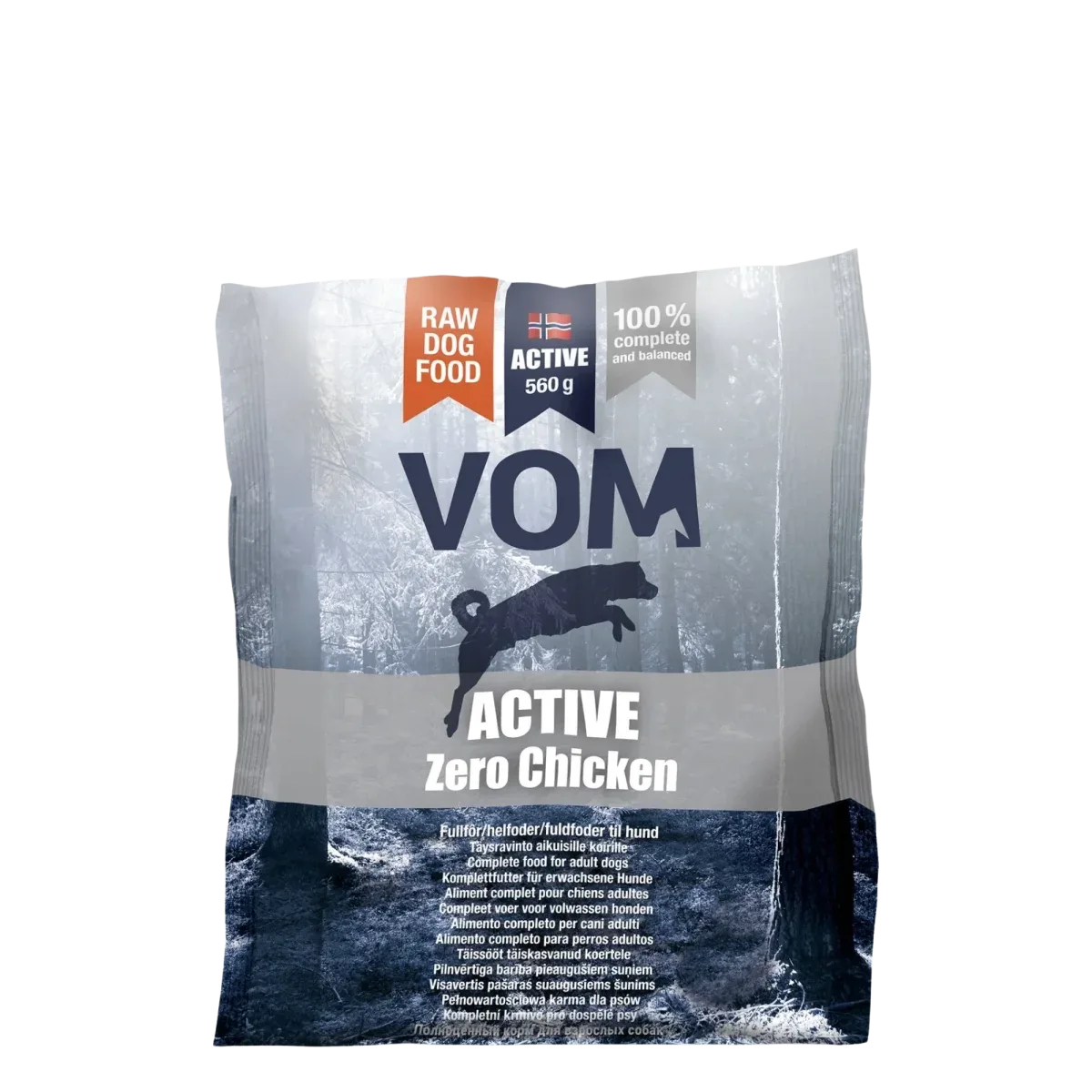 VOM Active Zero Chicken / Kanaton raakaruokapullat 15 x 560 g (laatikko)