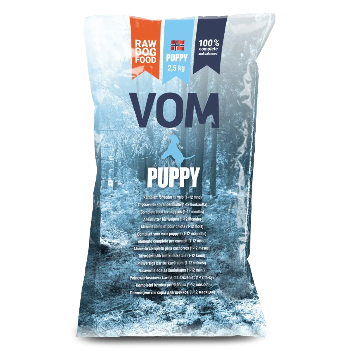 VOM Puppy raakaruokapullat koiranpennuille, 4 x 2,5 kg