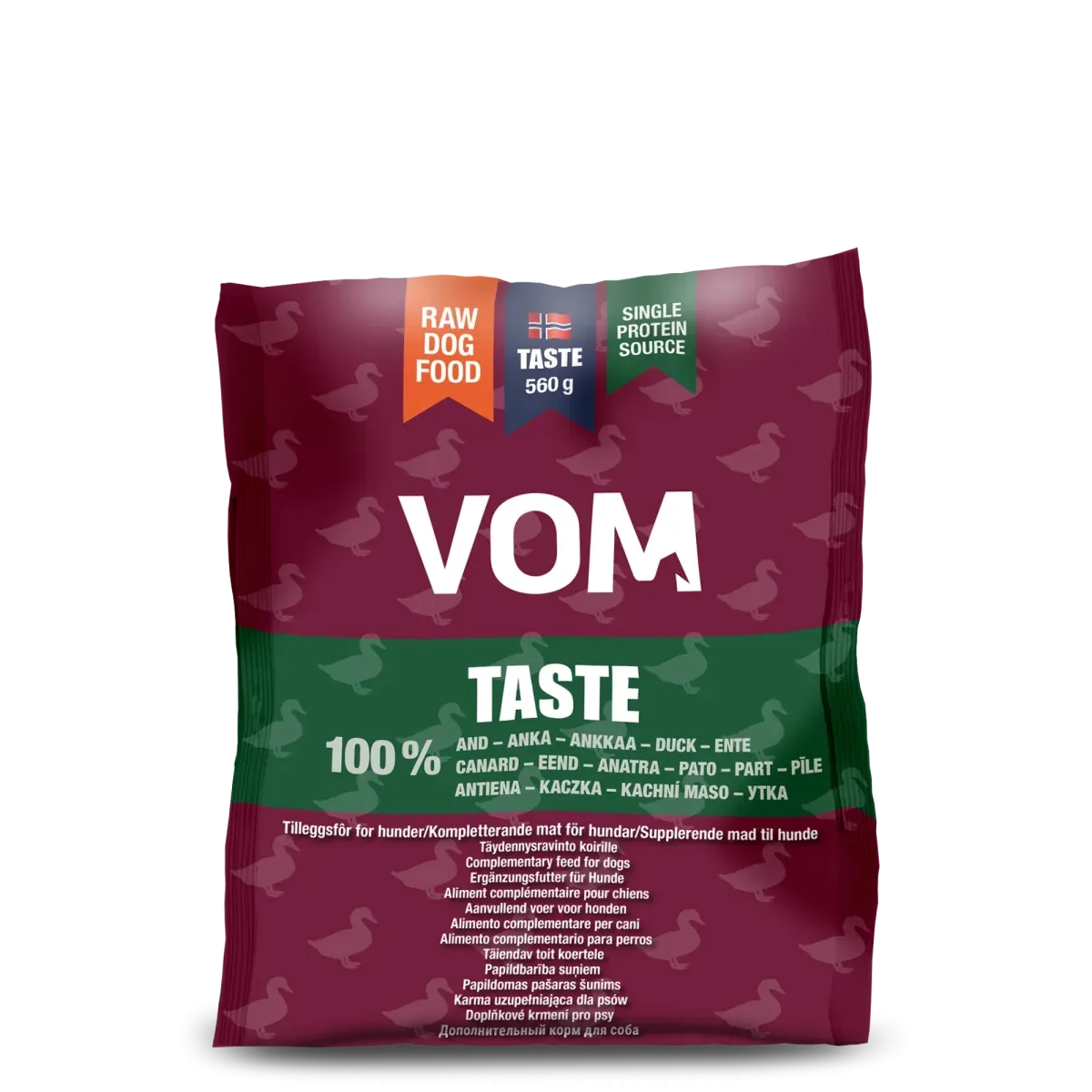 VOM Taste Ankka raakaruokapullat 15 x 560 g (laatikko)