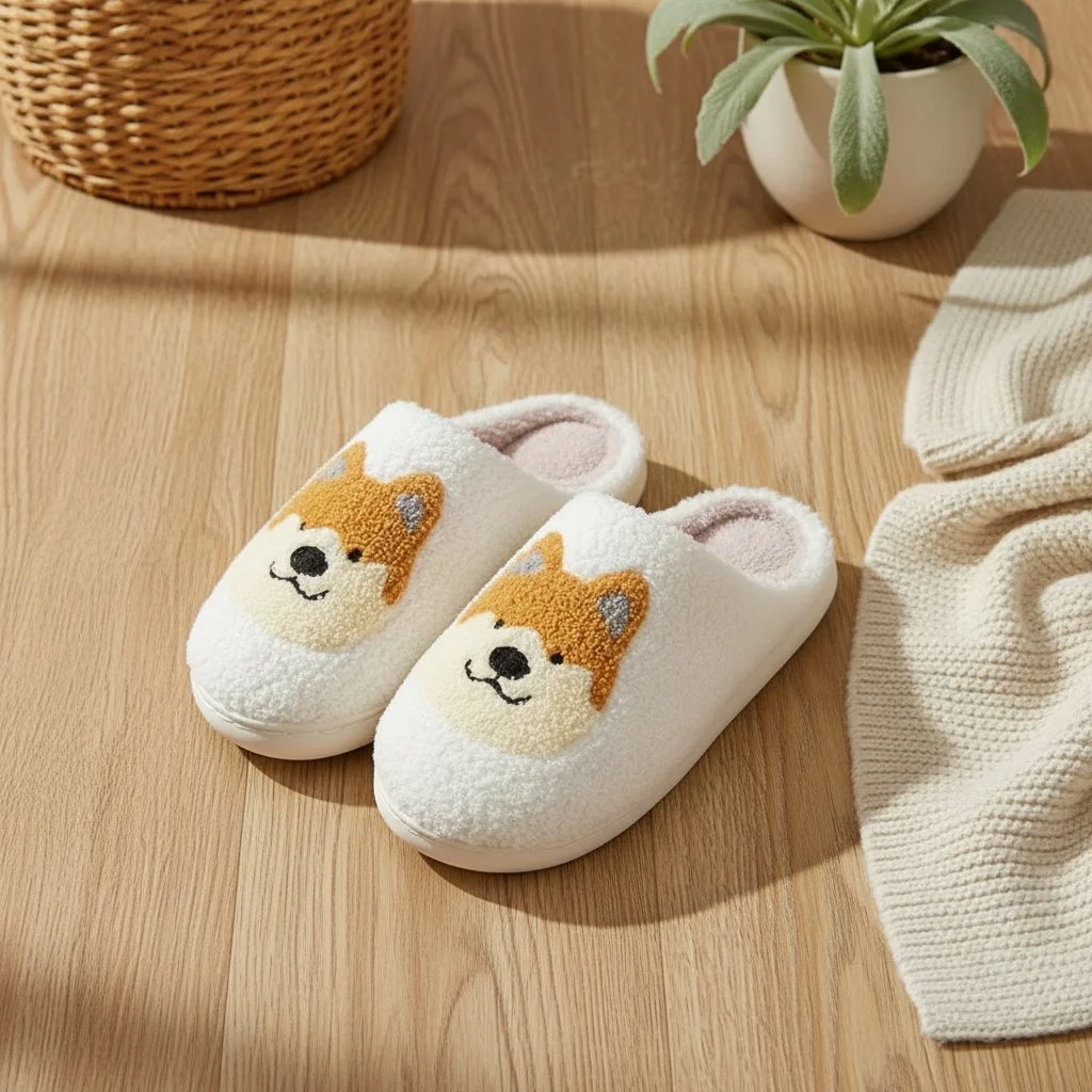 Vuoratut, liukumattomat corgi-pehmolelutossut – edulliset tarjoukset