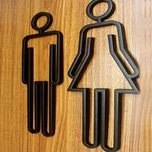 WC Symbol 20 cm Acryl (Musta)