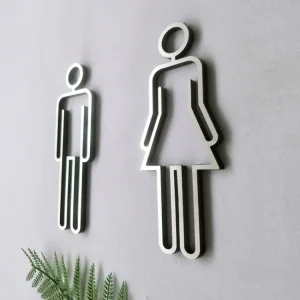 WC Symbol 20 cm Acryl (Silver)