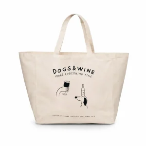 Weekend Tote Bag – Dogs & Wine Make Everything Fine