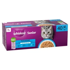 Whiskas 7+ Senior -pussit 40 x 85 g kala hyytelössä (4 makua)