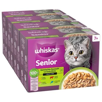 Whiskas Senior Pouches -lajitelma 48 x 85 g 7+ kastikevalikoima