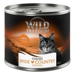 Wild Freedom Adult Sterilised 6 x 200 g - viljaton resepti Wide Country Sterilised - puhdas kana