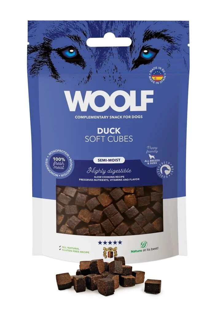 Woolf Soft Cubes Ankka – monoprotein, 100g