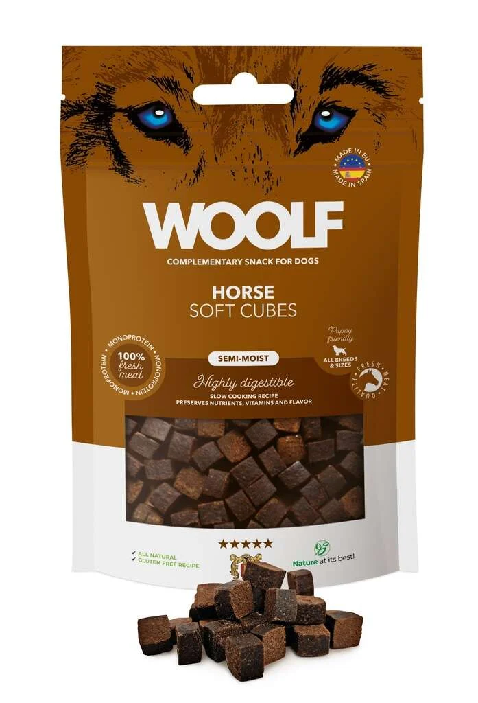 Woolf Soft Cubes Hevonen – monoprotein, 100g