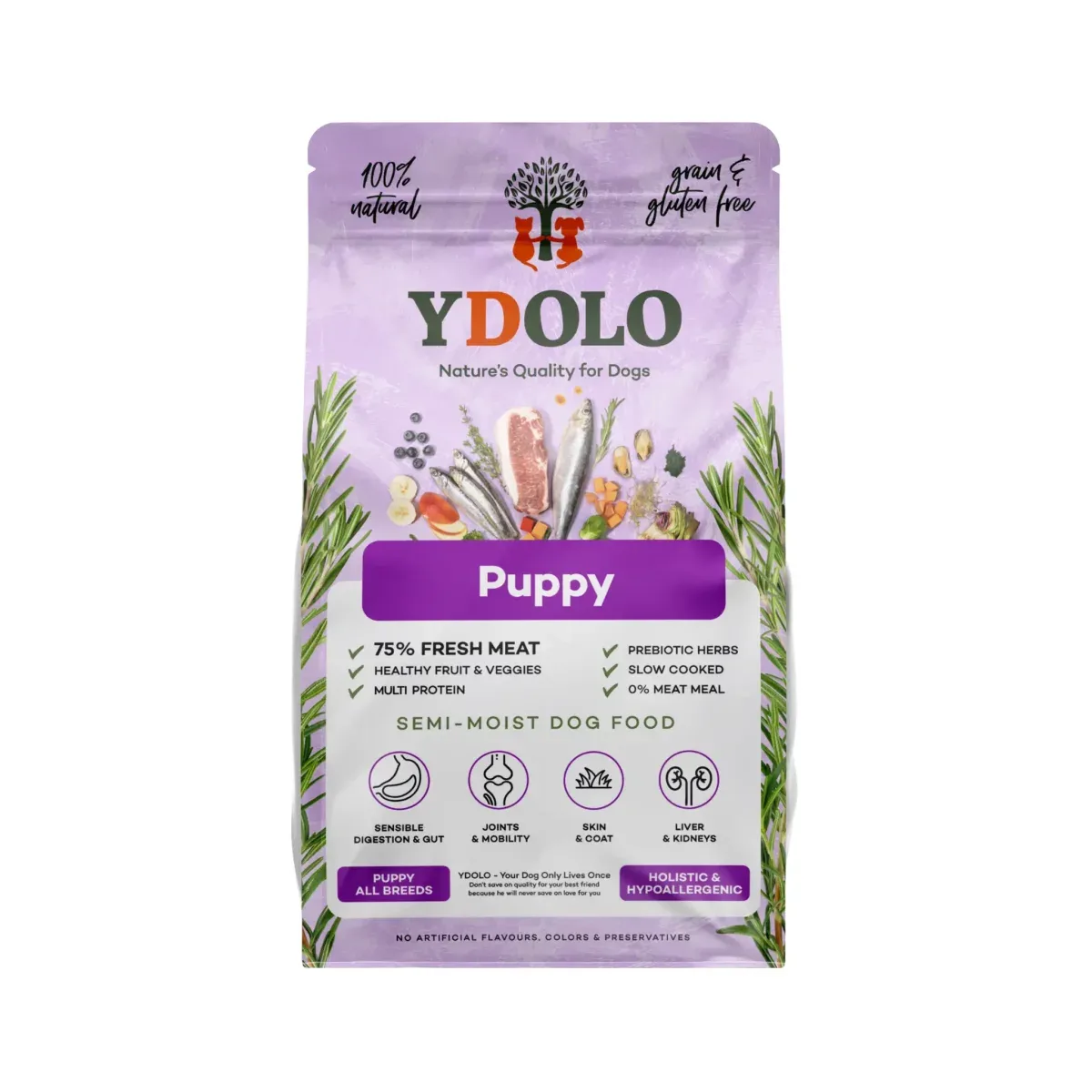 YDOLO Healthy & Pure Puppy – Puolikostea koiranruoka