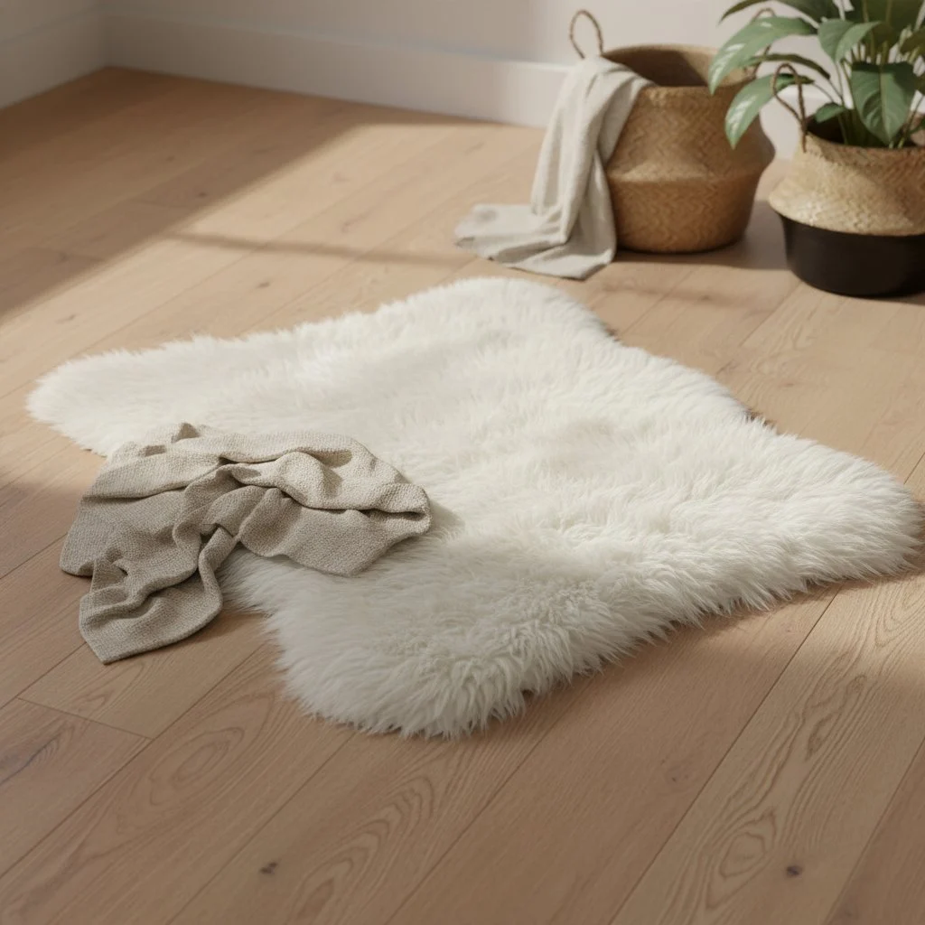 Ylellinen lampaanvillamatto koiralle