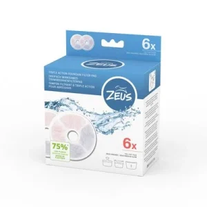 Zeus Cascade juomasuihkulähde ruostumatonta terästä varuste: Kolminkertainen suodatin kehyksetön (6 kpl)