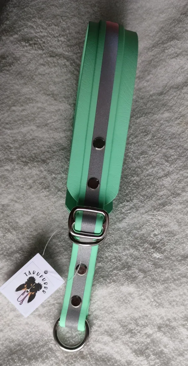 🍀 VALMISTUOTTEET 🍀 Heijastavat puolikiristyvät Biothane®-kaulapannat 38mm